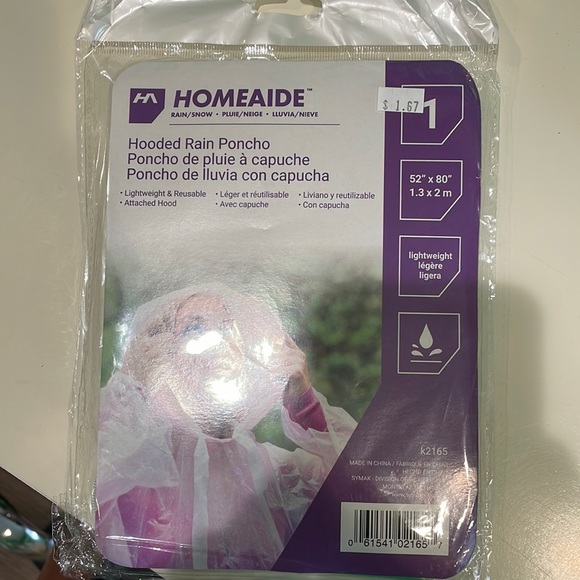 homeaide Accessories - Brand New Never Opened Green Hooded Rain Poncho